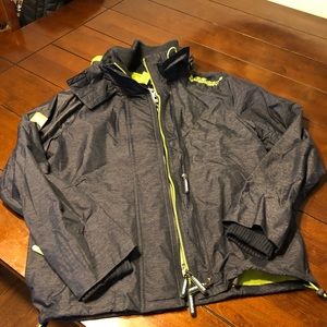 Brand new Superdry tech hood pop zip windcheate